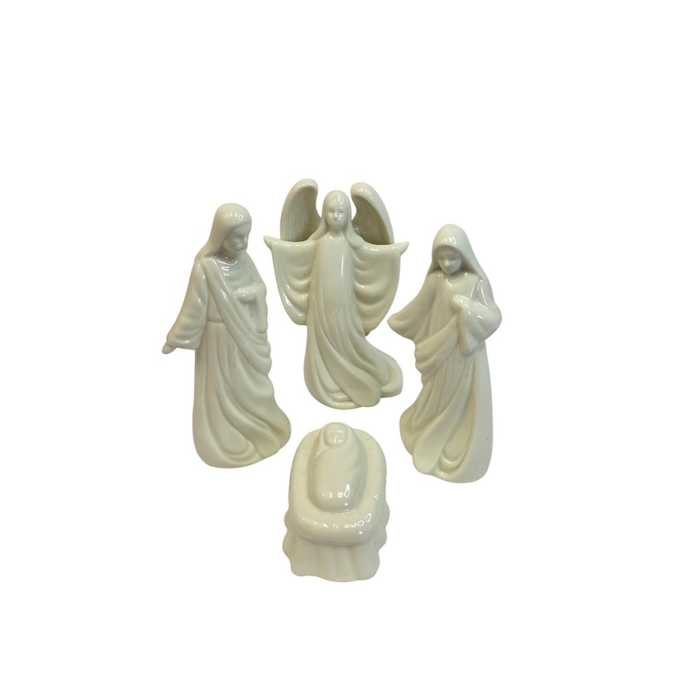 House of Lloyd Nativity Set 4 Piece Ceramic Angel Baby Jesus Mary Joseph‎ 1998